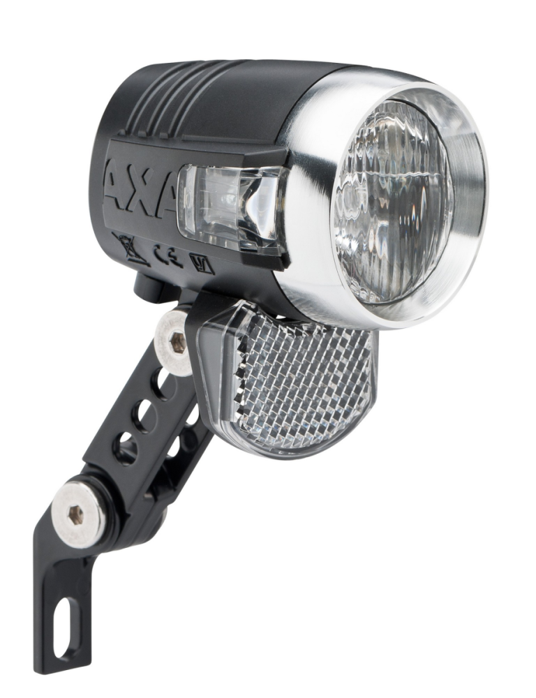 AXA LED Scheinwerfer Blueline 50 E-Bike, 50 LUX, 6-12V Gleichstrom, schwarz, AS ohne Schalter